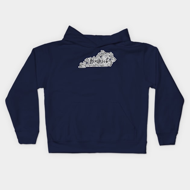 Kentucky USA Mandala Design Kids Hoodie by BE MY GUEST MARKETING LLC